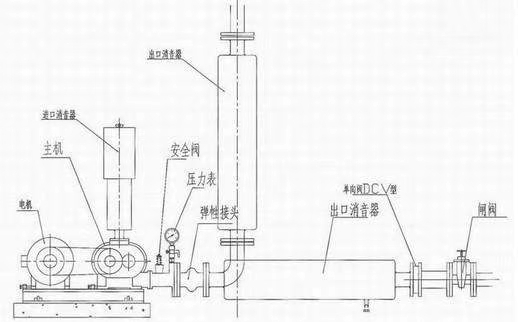 皮帶傳動羅茨風(fēng)機(jī)結(jié)構(gòu)圖